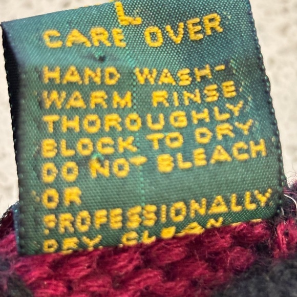 VTG 90s Boston Traders Men's Sweater Large Black 100% Wool Color Block Crewneck - Picture 11 of 13